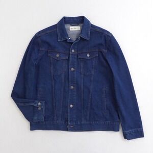 LINE OF TRADE Mens Denim Jacket Button Up Classic Blue Jean XL